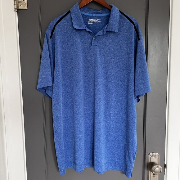 Nike Golf Tour Performance Men's Dri-Fit Polo Shirt Blue Black Size 2XL XXL - Picture 1 of 13